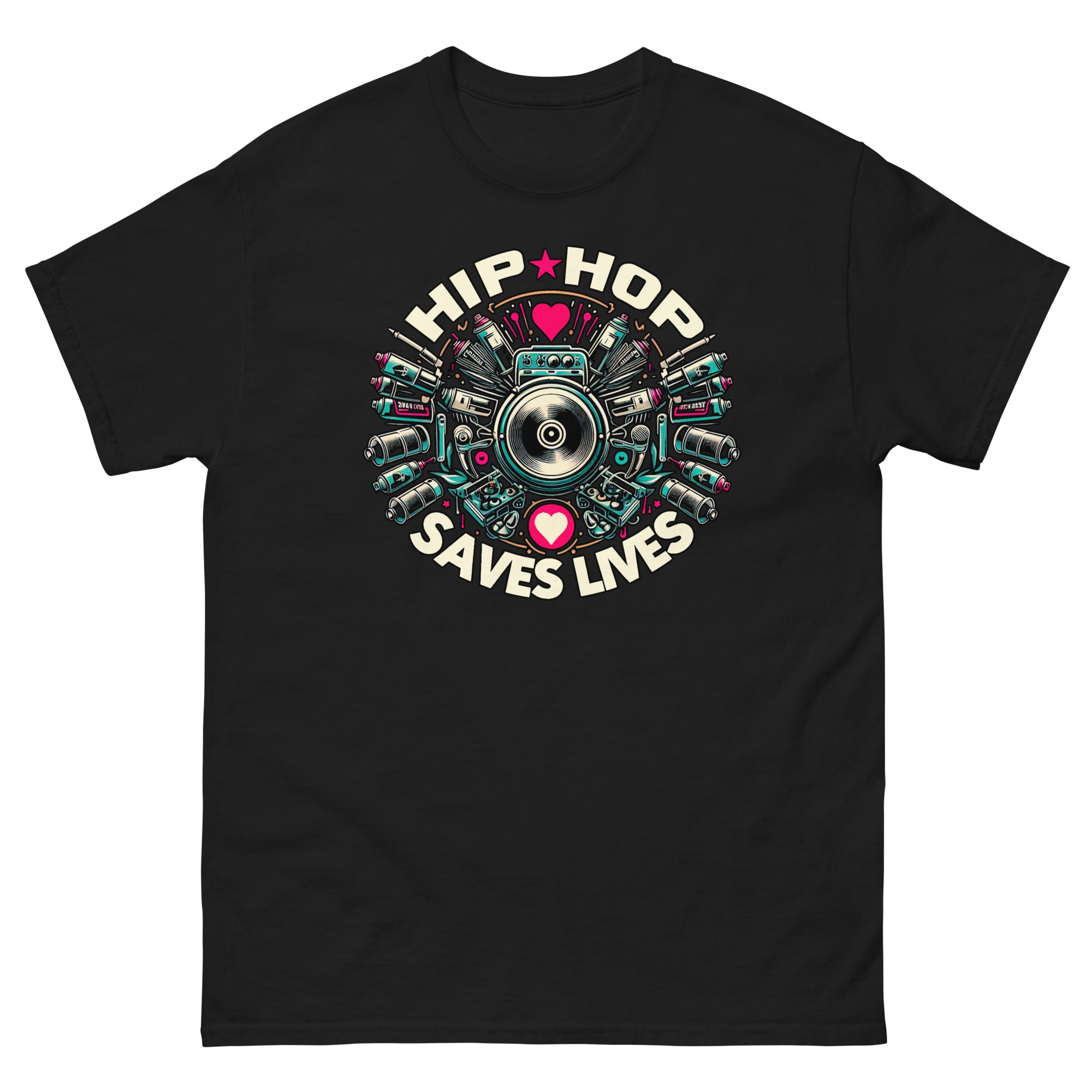 HIP HOP SAVES LIVES - Graffiti Men's   T-Shirt - Beats 4 Hope