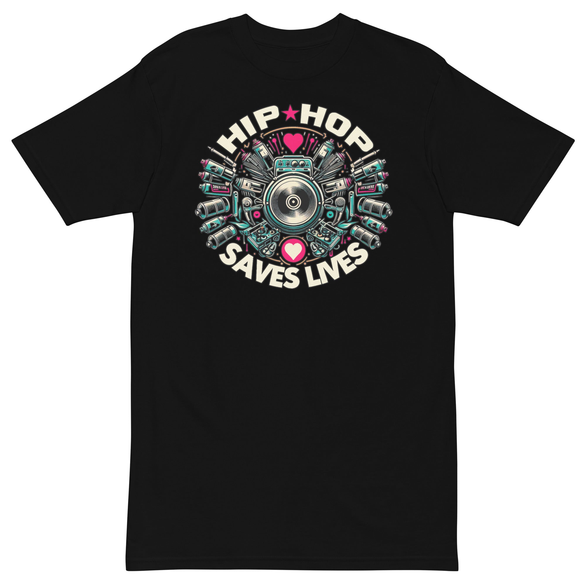 HIP HOP SAVES LIVES GRAFFITI - Men’s Premium T-Shirt - Beats 4 Hope