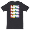 LOVE X LOVE Premium Unisex T-Shirt - Charcoal Heather / S - Charcoal Heather / M - Charcoal Heather / L - Charcoal Heather / XL - Charcoal Heather / 2XL - Charcoal Heather / 3XL - Charcoal Heather / 4XL