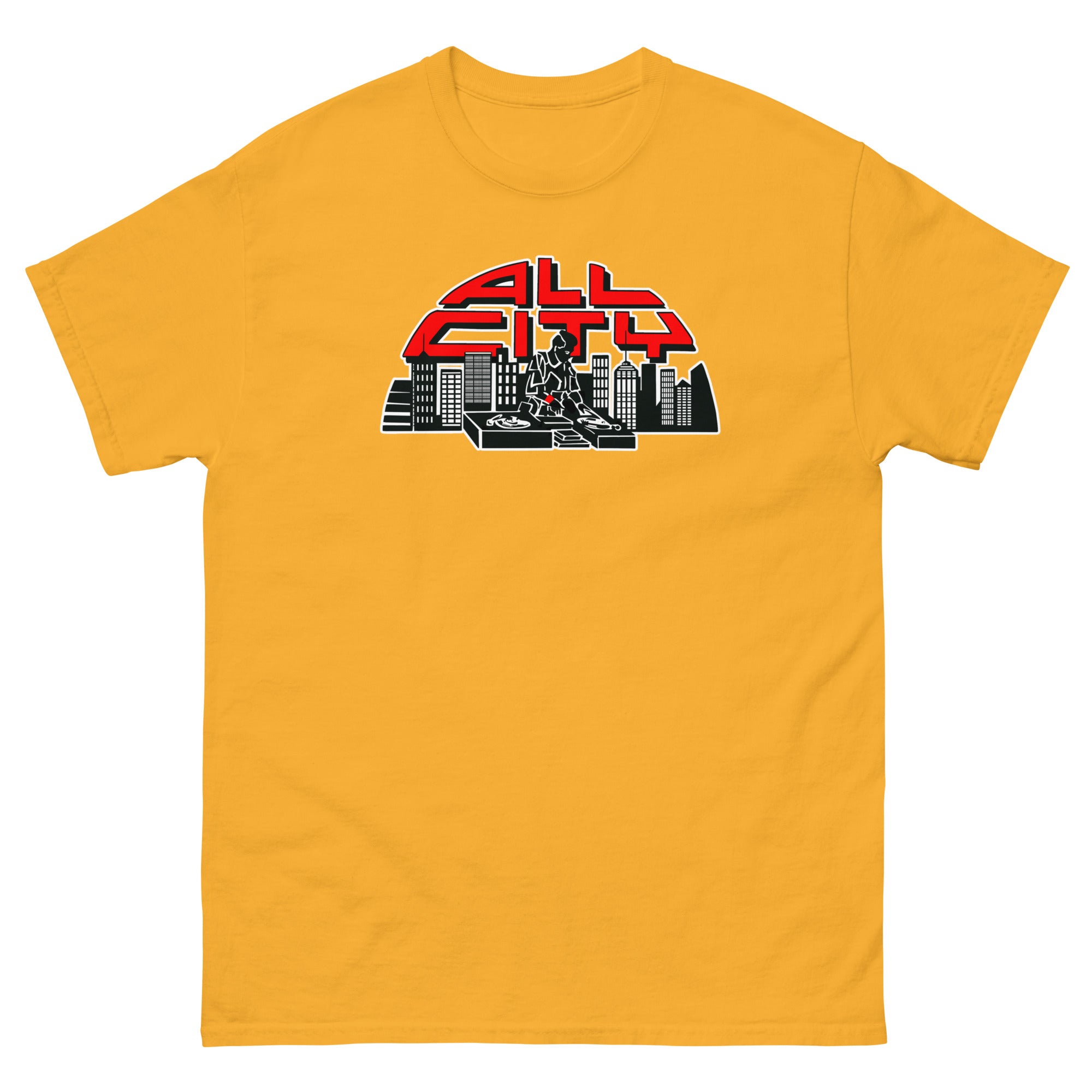 ALL CITY Records Men's T-shirt - Gold / S - Gold / M - Gold / L - Gold / XL - Gold / 2XL - Gold / 3XL - Gold / 4XL - Gold / 5XL