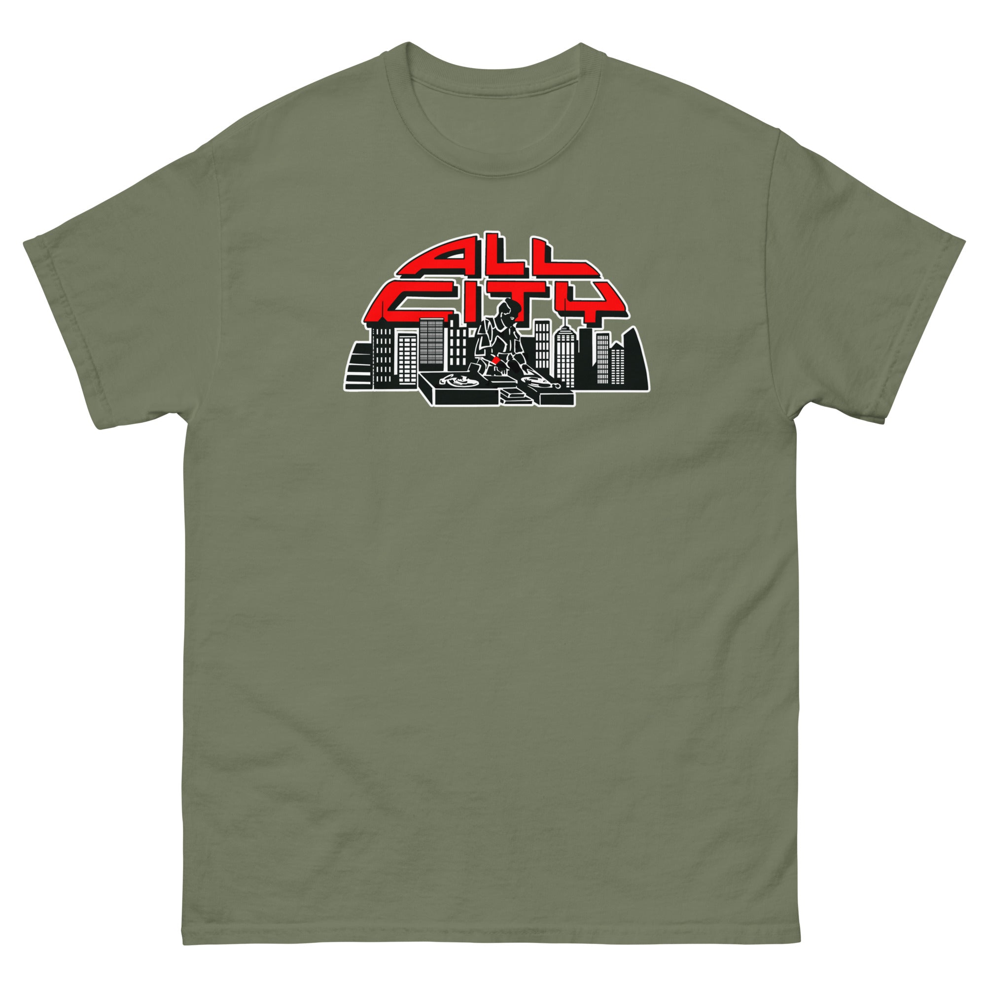 ALL CITY Records Men's T-shirt - Military Green / S - Military Green / M - Military Green / L - Military Green / XL - Military Green / 2XL - Military Green / 3XL - Military Green / 4XL - Military Green / 5XL