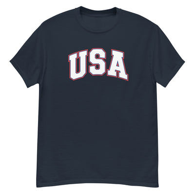 USA Men's Classic T-Shirt - Navy / S - Navy / M - Navy / L - Navy / XL - Navy / 2XL - Navy / 3XL - Navy / 4XL - Navy / 5XL