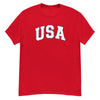 USA Men's Classic T-Shirt - Red / S - Red / M - Red / L - Red / XL - Red / 2XL - Red / 3XL - Red / 4XL - Red / 5XL