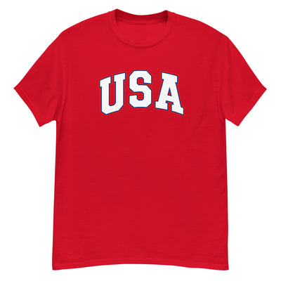 USA Men's Classic T-Shirt - Red / S - Red / M - Red / L - Red / XL - Red / 2XL - Red / 3XL - Red / 4XL - Red / 5XL