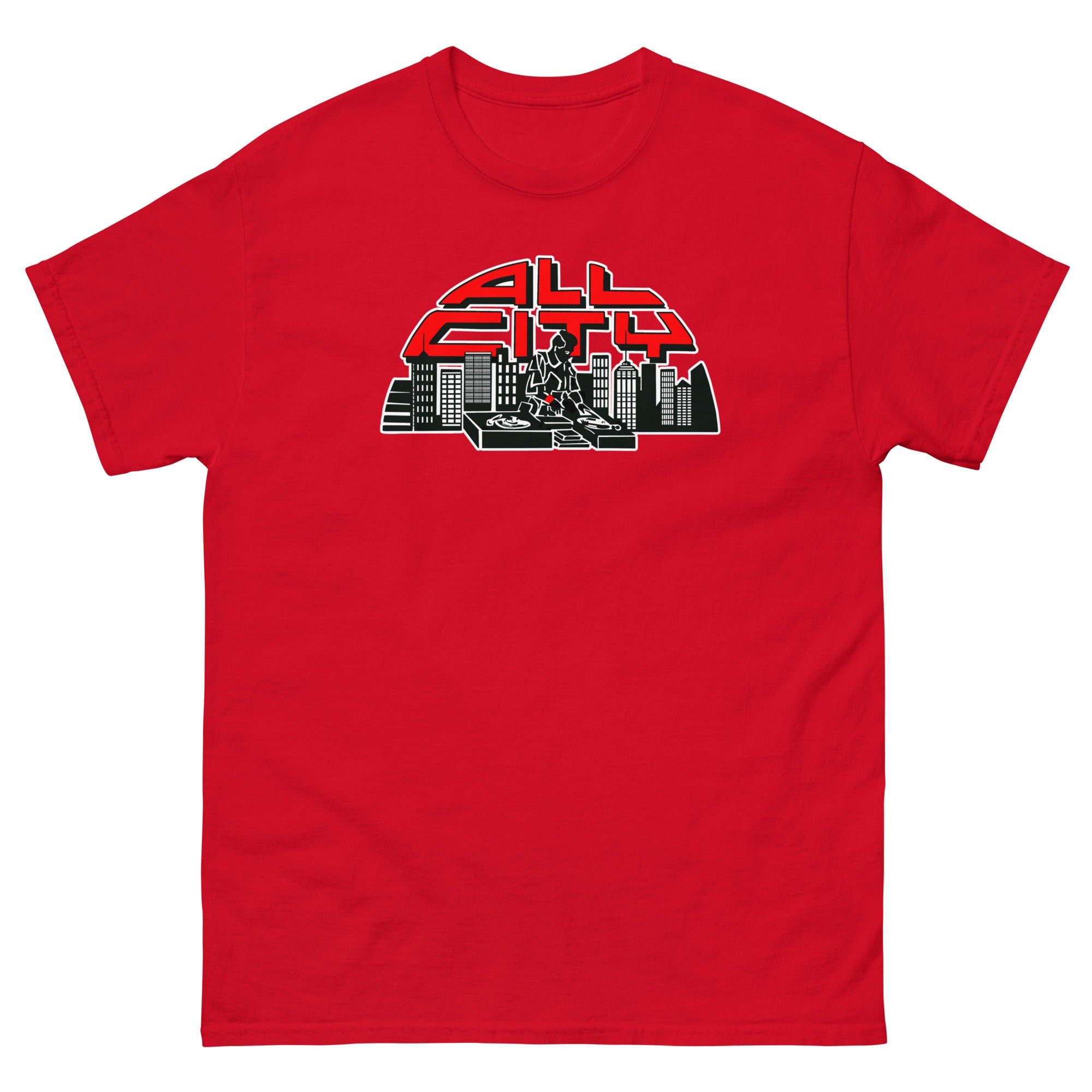 ALL CITY Records Men's T-shirt - Red / S - Red / M - Red / L - Red / XL - Red / 2XL - Red / 3XL - Red / 4XL - Red / 5XL