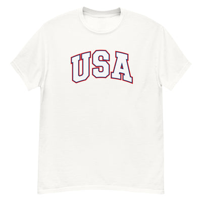 USA Men's Classic T-Shirt - White / S - White / M - White / L - White / XL - White / 2XL - White / 3XL - White / 4XL - White / 5XL