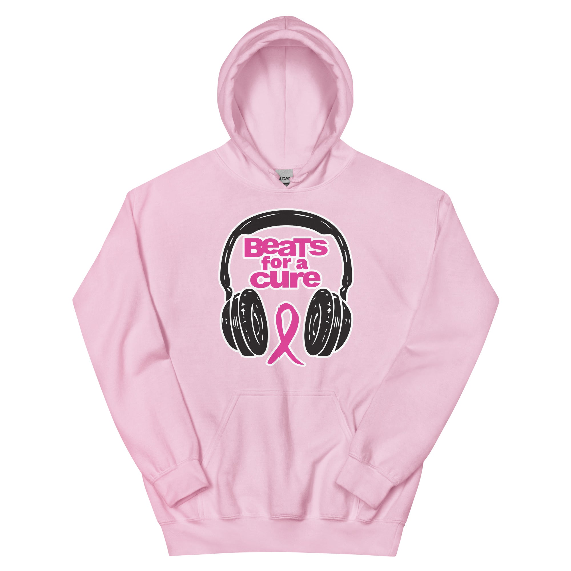 BEATS FOR A CURE - Unisex Hoodie - Light Pink / S - Light Pink / M - Light Pink / L - Light Pink / XL - Light Pink / 2XL - Light Pink / 4XL - Light Pink / 5XL