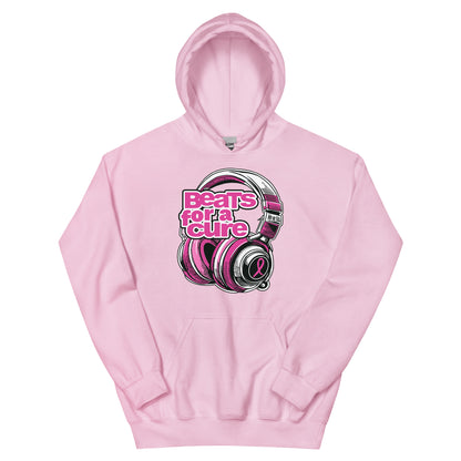 BEATS FOR A CURE - Headphone Unisex Hoodie - Light Pink / S - Light Pink / M - Light Pink / L - Light Pink / XL - Light Pink / 2XL - Light Pink / 4XL - Light Pink / 5XL