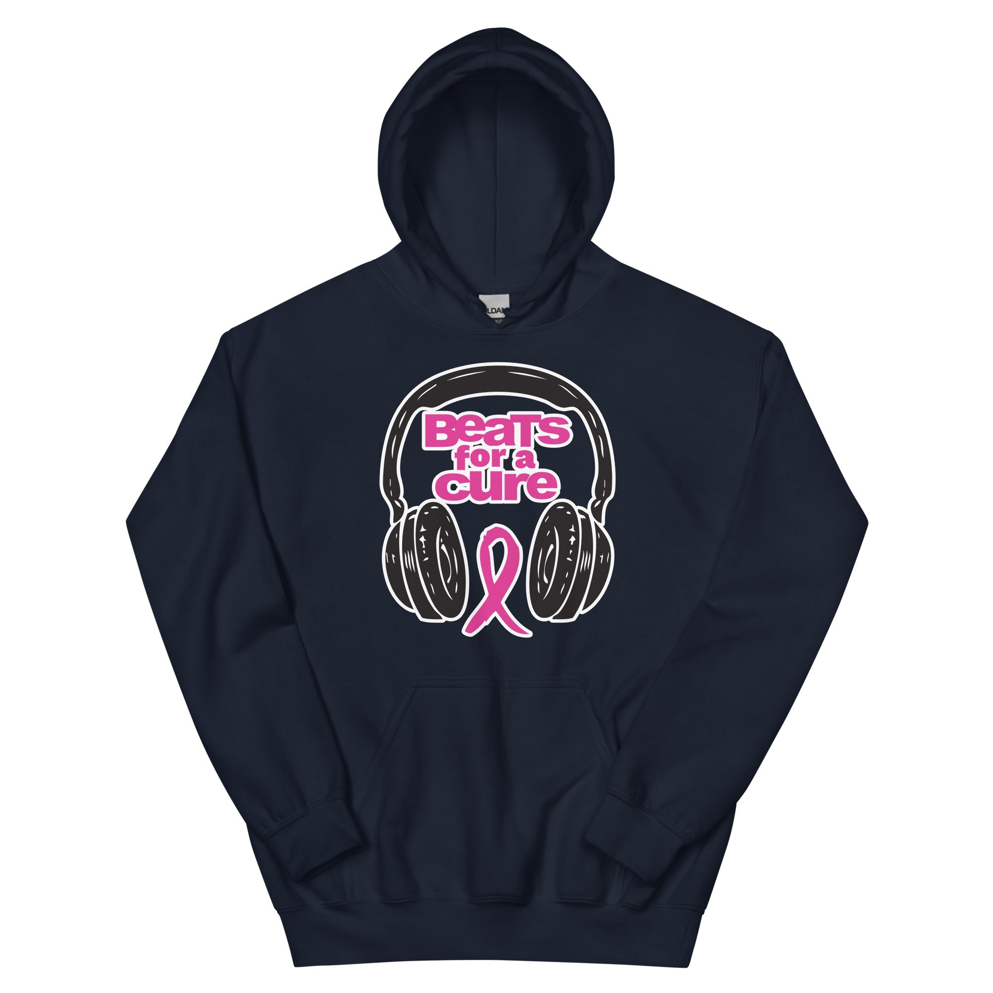 BEATS FOR A CURE - Unisex Hoodie - Navy / S - Navy / M - Navy / L - Navy / XL - Navy / 2XL - Navy / 4XL - Navy / 5XL