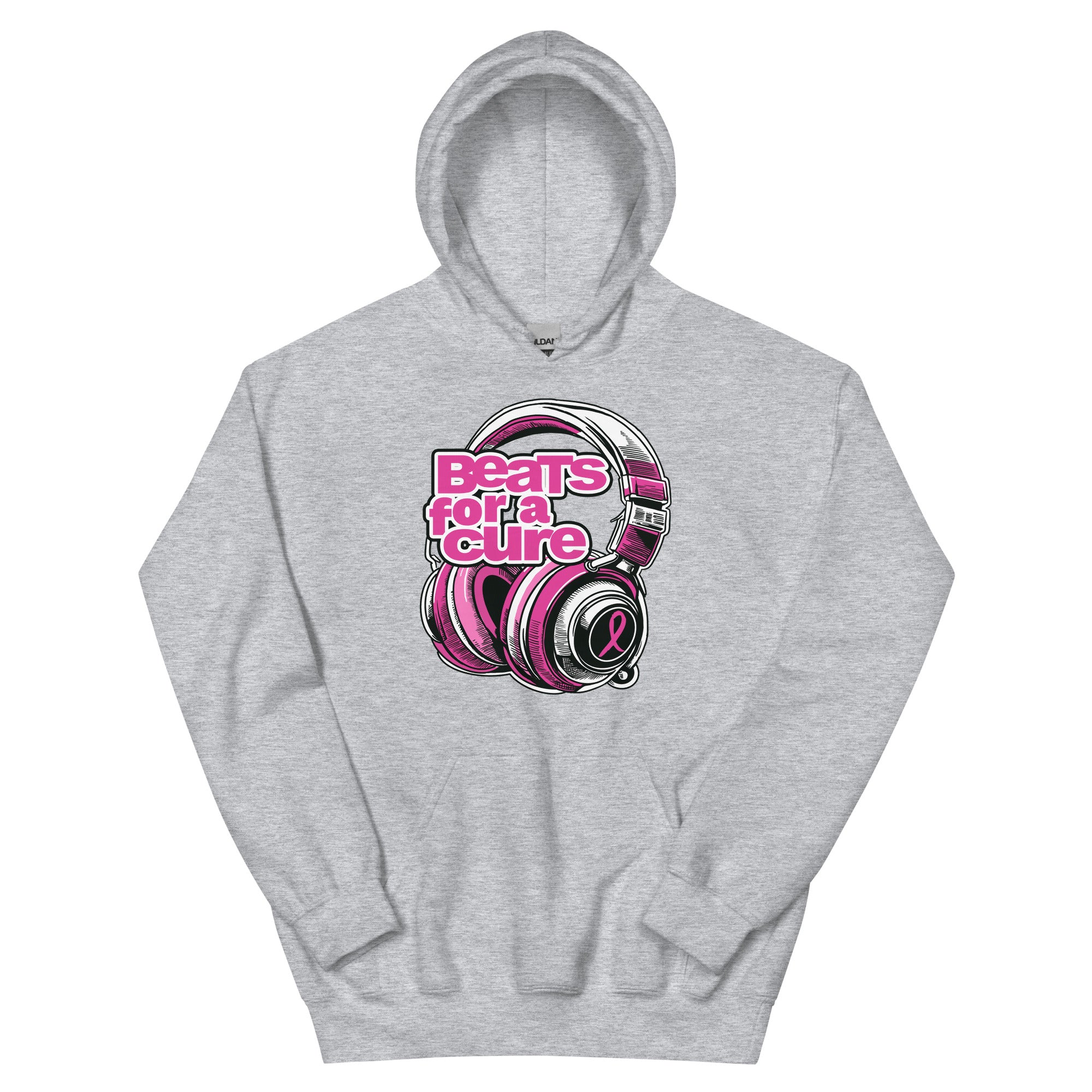 BEATS FOR A CURE - Headphone Unisex Hoodie - Sport Grey / S - Sport Grey / M - Sport Grey / L - Sport Grey / XL - Sport Grey / 2XL - Sport Grey / 4XL - Sport Grey / 5XL