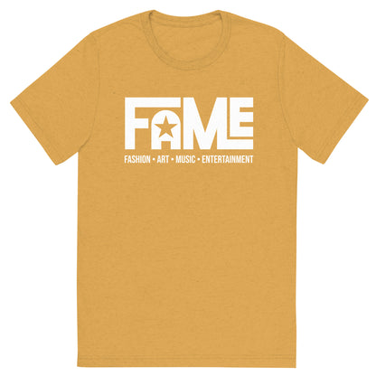 FAME Unisex Fitted T-Shirt - Mustard Triblend / XS - Mustard Triblend / S - Mustard Triblend / M - Mustard Triblend / L - Mustard Triblend / XL - Mustard Triblend / 2XL - Mustard Triblend / 3XL