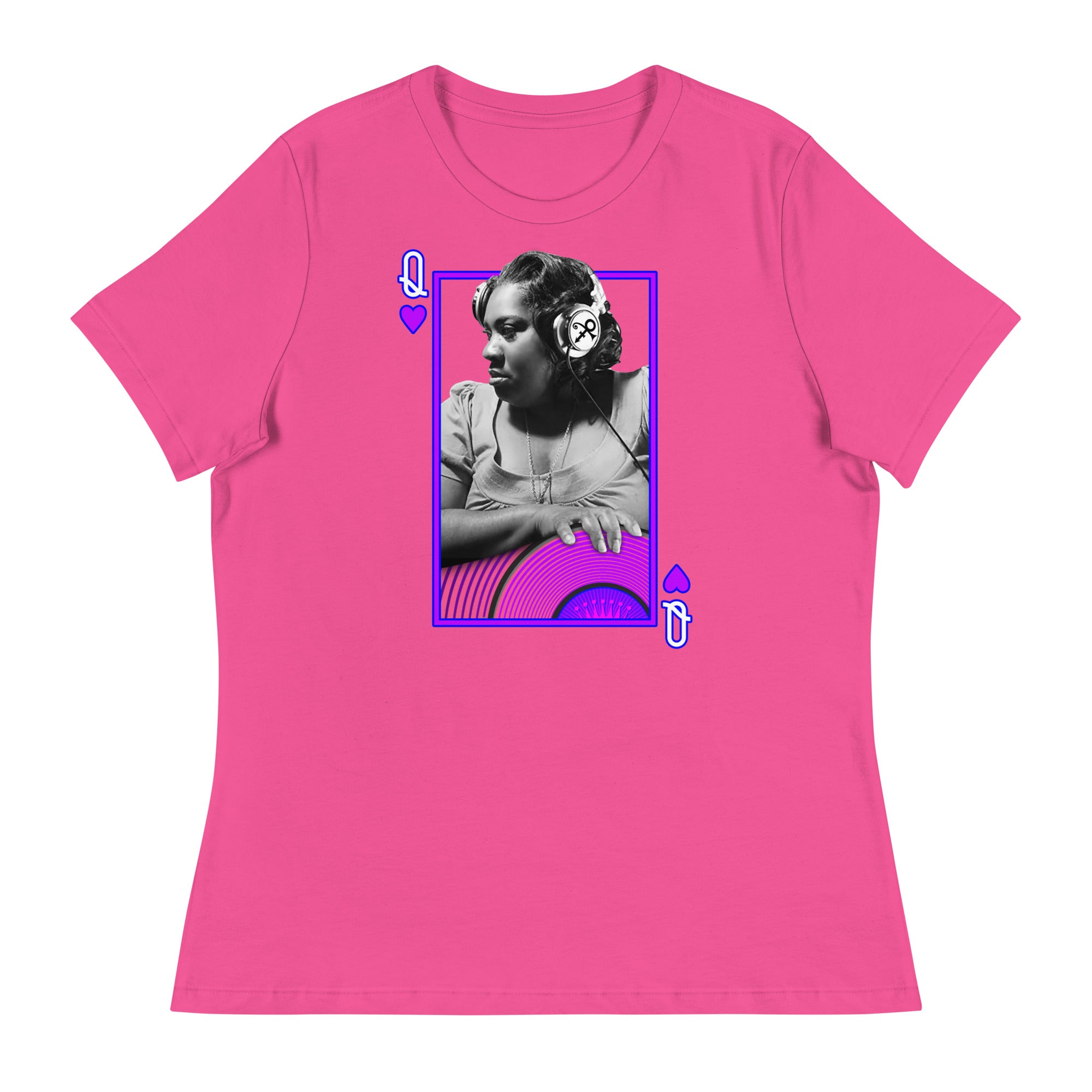 Purple Pam - Queen of the Turntable Women's Relaxed T-Shirt - Berry / S - Berry / M - Berry / L - Berry / XL - Berry / 2XL - Berry / 3XL