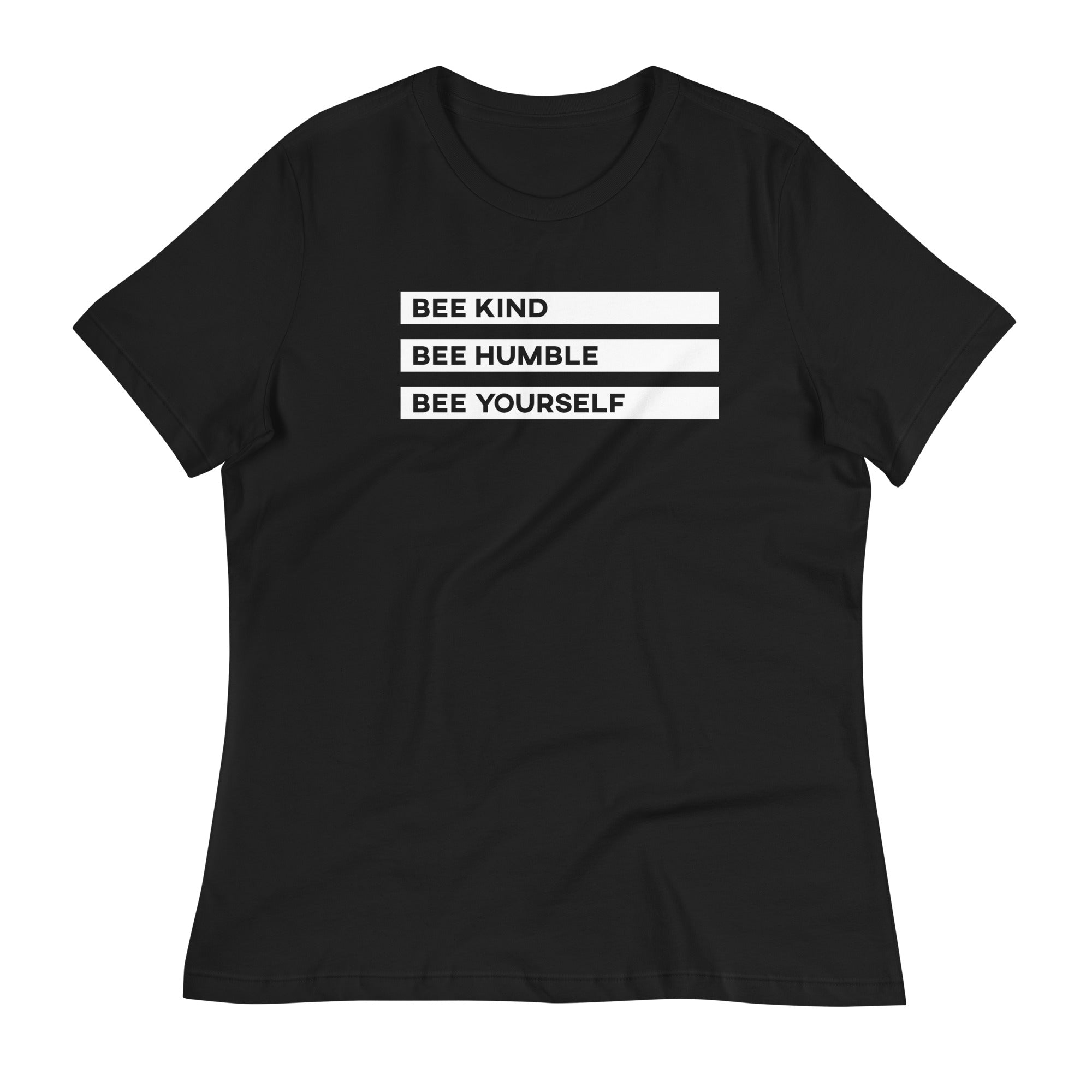 BEE HUMBLE - Women's Relaxed T-Shirt - Black / S - Black / M - Black / L - Black / XL - Black / 2XL - Black / 3XL