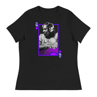 Purple Pam - Queen of the Turntable Women's Relaxed T-Shirt - Black / S - Black / M - Black / L - Black / XL - Black / 2XL - Black / 3XL