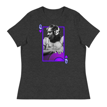 Purple Pam - Queen of the Turntable Women's Relaxed T-Shirt - Dark Grey Heather / S - Dark Grey Heather / M - Dark Grey Heather / L - Dark Grey Heather / XL - Dark Grey Heather / 2XL - Dark Grey Heather / 3XL