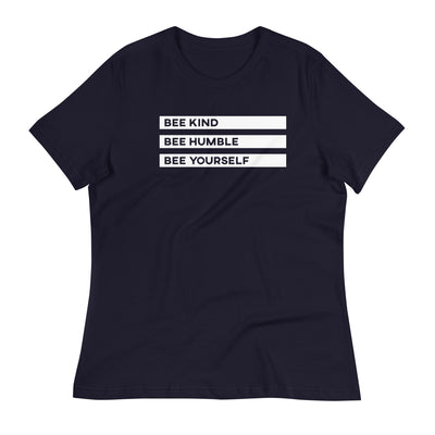 BEE HUMBLE - Women's Relaxed T-Shirt - Navy / S - Navy / M - Navy / L - Navy / XL - Navy / 2XL - Navy / 3XL