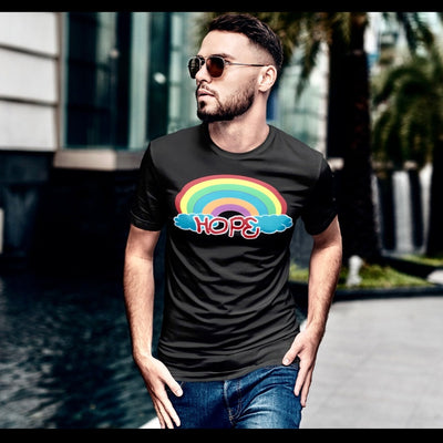 adult rainbow pride hope t-shirt