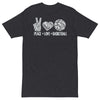 PEACE LOVE BASKETBALL - Men’s Premium Heavyweight T-Shirt - Beats 4 Hope
