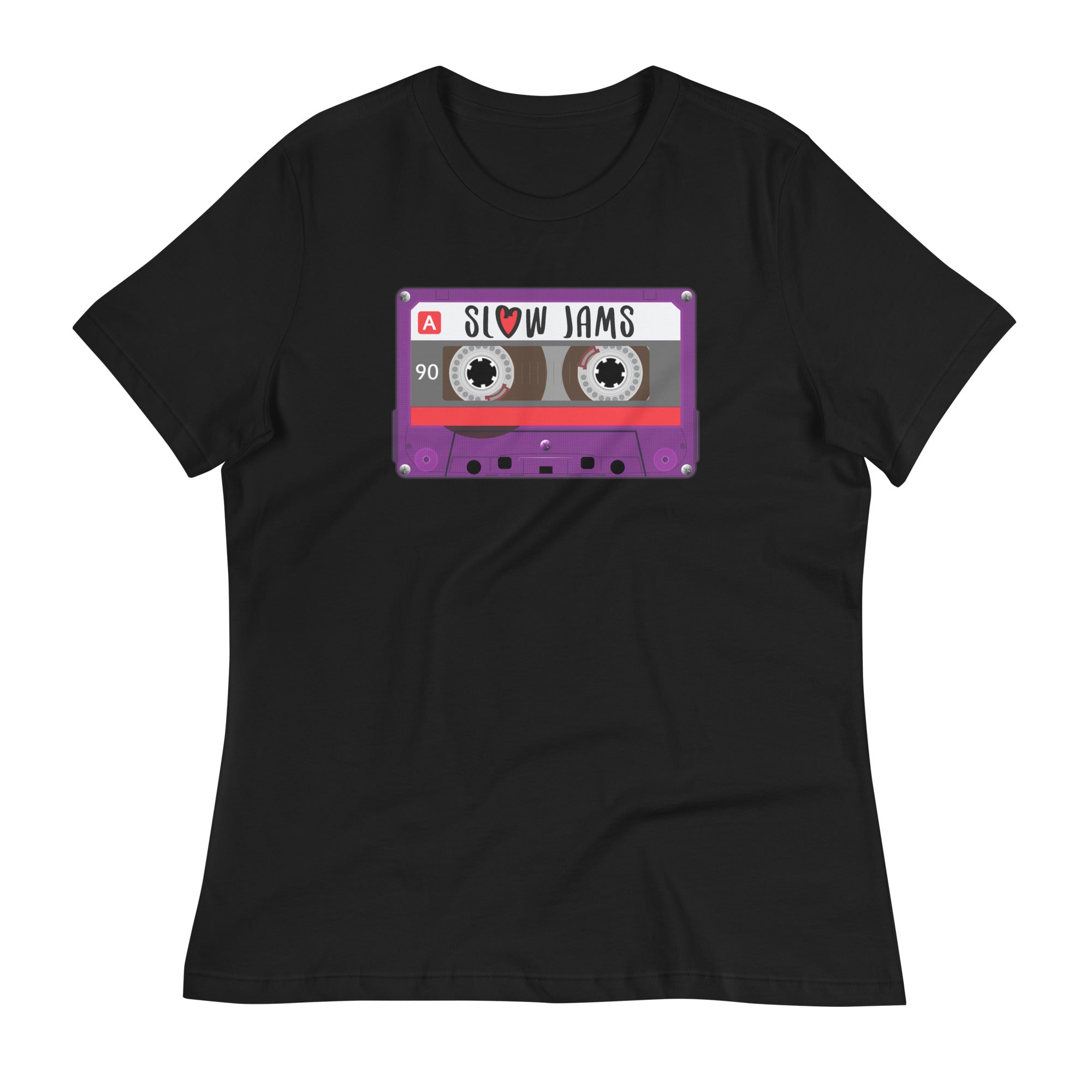 SLOW JAM Mixtape - Women's Relaxed T-Shirt - Black / S - Black / M - Black / L - Black / XL - Black / 2XL - Black / 3XL