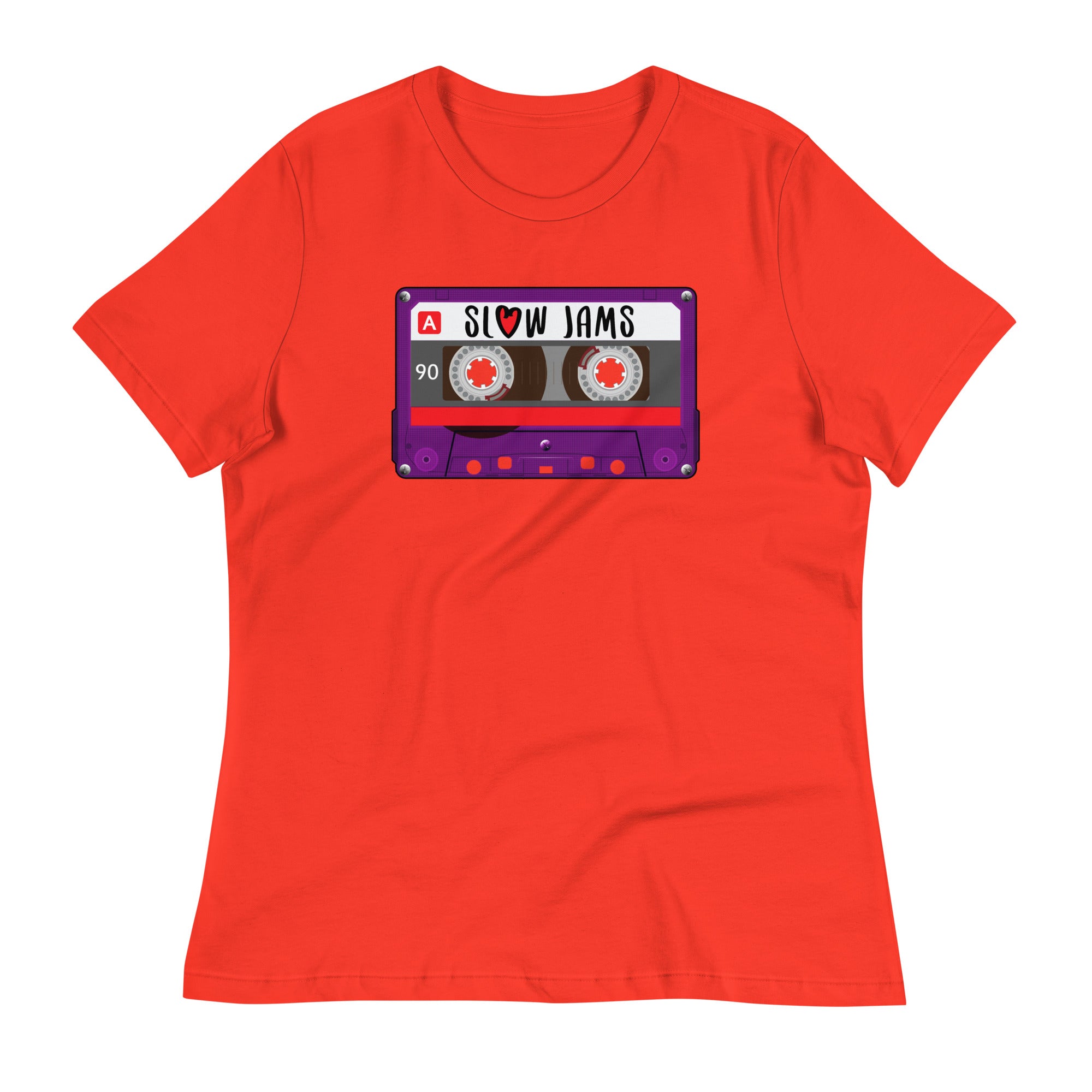 SLOW JAM Mixtape - Women's Relaxed T-Shirt - Poppy / S - Poppy / M - Poppy / L - Poppy / XL - Poppy / 2XL - Poppy / 3XL